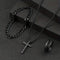 Men's Cross Necklace Ring Bracelet Suit