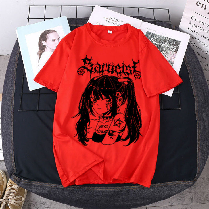 T-shirt Female Flab Hiding Short Sleeve Girlfriends Clothes Sweet Cool Girl Wear New Fashion Tops