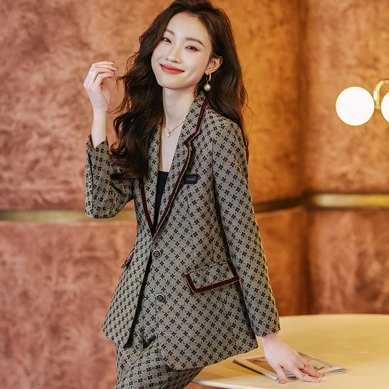 Female Spring And Summer Long-sleeved Women's Black Suit Jacket Slim Formal Wear