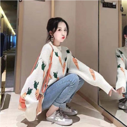 Sweater Female Autumn Winter Outfit Wear  Korean Version