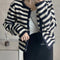 Autumn Striped Single-breasted Long Sleeve Knitted Cardigan